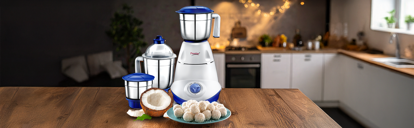 Coconut Laddu in Prestige Iris Mixer Grinder (750W) – PMG-02