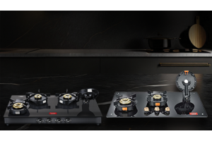 Two black prestige gas stoves
