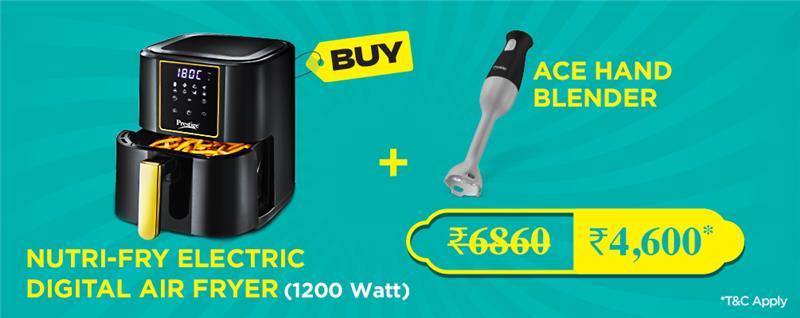 Combo Offer of Nurify Digital Air Fryer with Ace Hand Blender